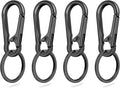 4Pack Small Keychain Rings, Metal Key Carabiner Clip, Mini EDC Key Ring Chain by CooBigo