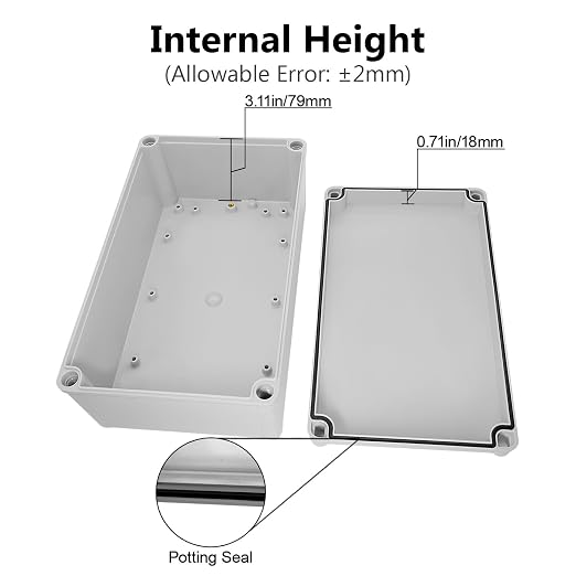 LeMotech Junction Box IP67 Waterproof Dustproof ABS Plastic Project Box - Image 4