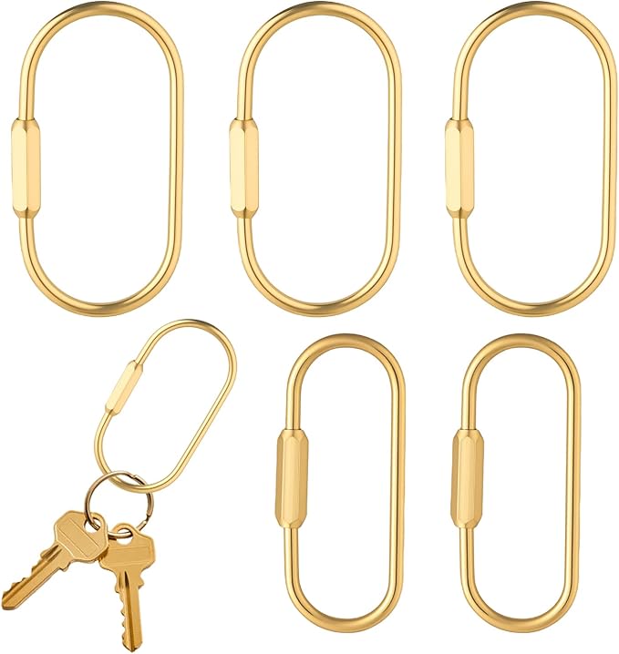 5-Pcs Bag Charm Clasp Oval Key Ring by FDKJEJCDirect