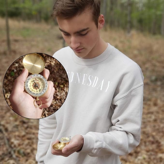 Brass Compass with Solid Brass Whistle - Image 3