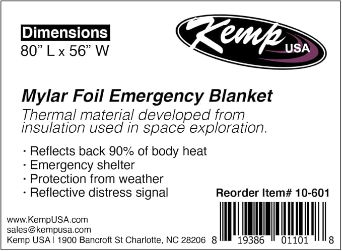 Kemp USA Emergency Mylar Blanket Lightweight Thermal Reflective Survival - Image 8