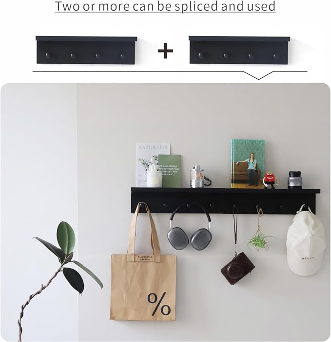Entrance Coat Rack ，Coat Hooks, Wall-Mounted Wooden Hook Rack, Wall-Mounted - Image 8