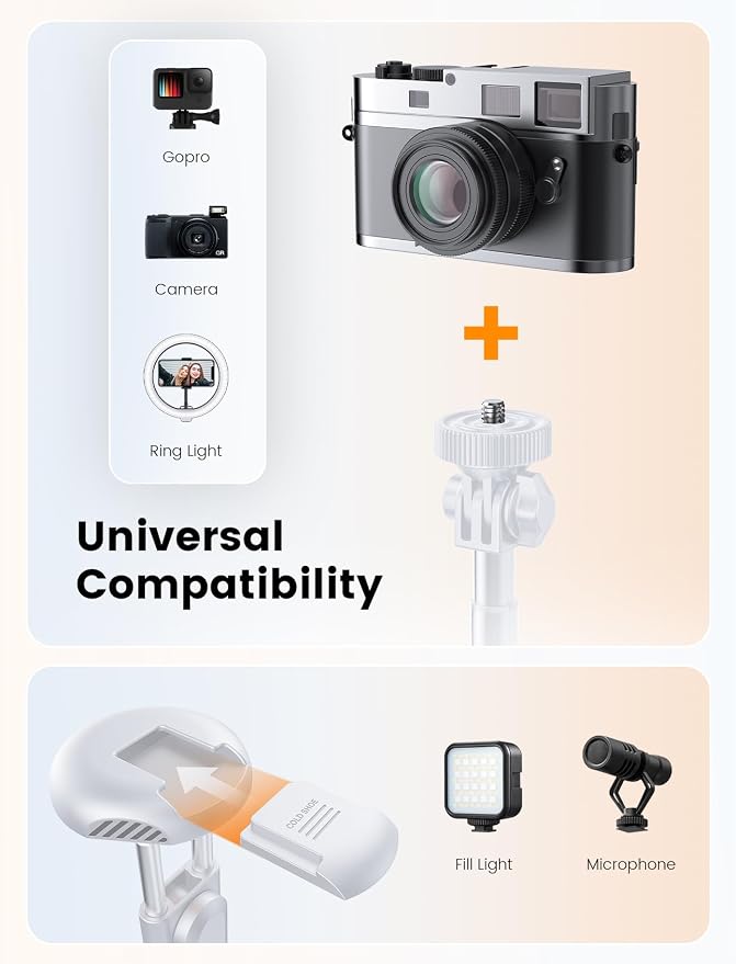 ANXRE 71" Phone Tripod, NT79 Extendable Selfie Stick - Image 4
