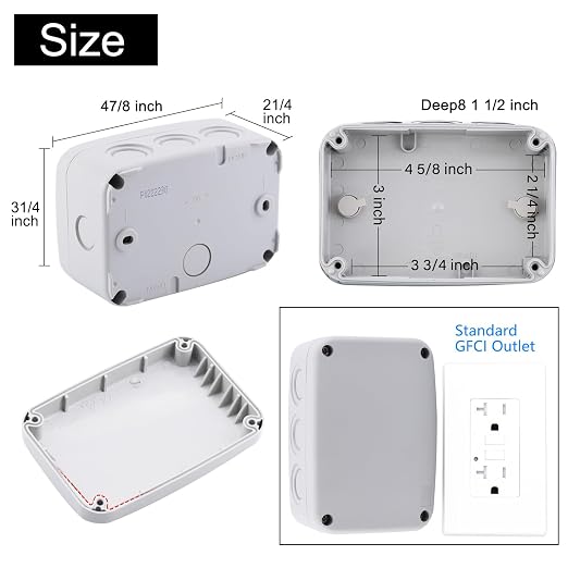 Outdoor White Junction Box, Nineleaf IP66 Waterproof Electrical Project Boxes - Image 4