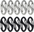 Small Carabiner Clips 1.6 inch Metal Double Sided Spring Gate Snap Hooks by Bytiyar