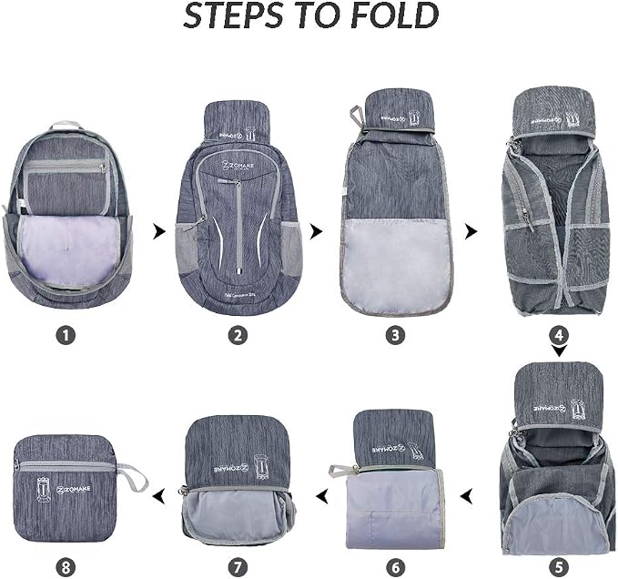 ZOMAKE 25L Ultra Lightweight Packable Backpack, Foldable Hiking Backpacks Water - Image 6