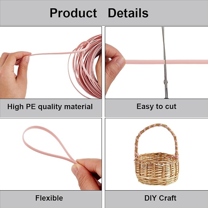 GORGECRAFT 30m*5mm Rattan Weaving Wicker Wicker Repair Kit Rosy Brown Synthetic - Image 5