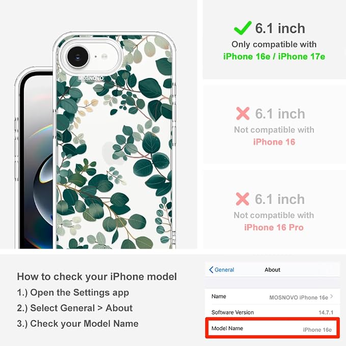 MOSNOVO for iPhone 17e Case/iPhone 16e Case, Shockproof Military-Grade - Image 2