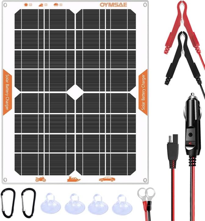 OYMSAE White 20W 12V Solar Panel Battery Charger Portable Waterproof Power by OYMSAE
