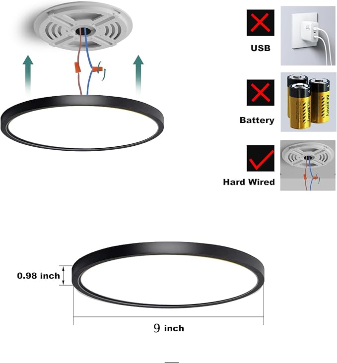9 Inch Motion Sensor Ceiling Light Indoor, Motion Sensor Fixture Indoor - Image 4