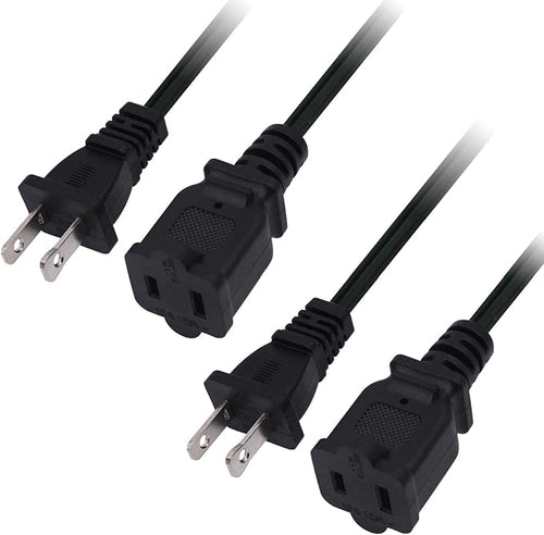 10 FT 2 Prong Extension Cord, Male/Female Power Cable by Yeatel