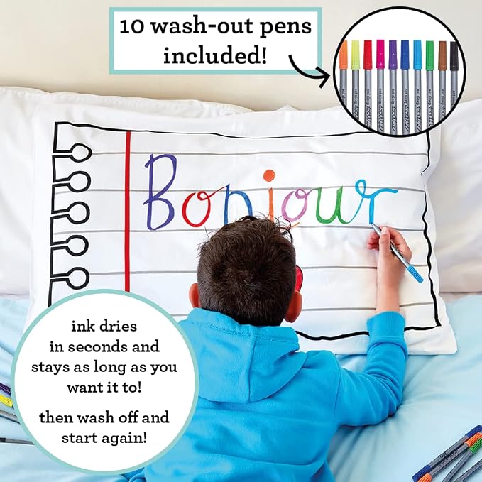 Coloring Pillowcase for Kids – Reusable DIY Pillow Cover - Image 2