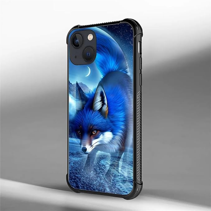 for iPhone 13 Mini Case, Snowy Mountain Fox Lake Pattern Graphic Design Girl - Image 7