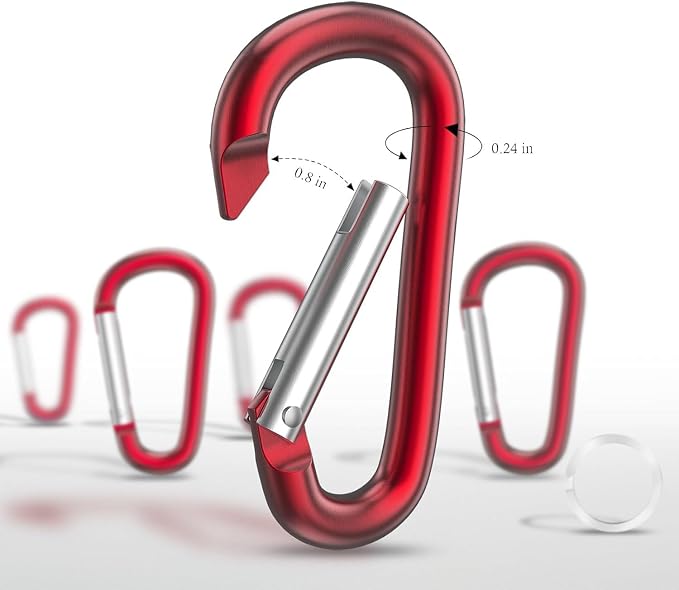 Carabiner Keychain Clip -3" Aluminum Carabiner D Ring, Caribeener Clips - Image 2