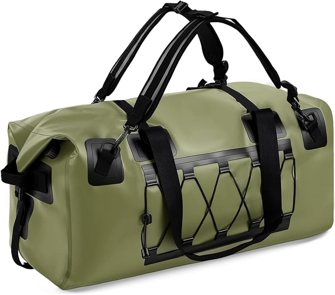 Waterproof Duffel Bag, 70L Large Motorcycle Dry Backpack, Heavy-Duty Roll Top by PimoysLivingNecessities