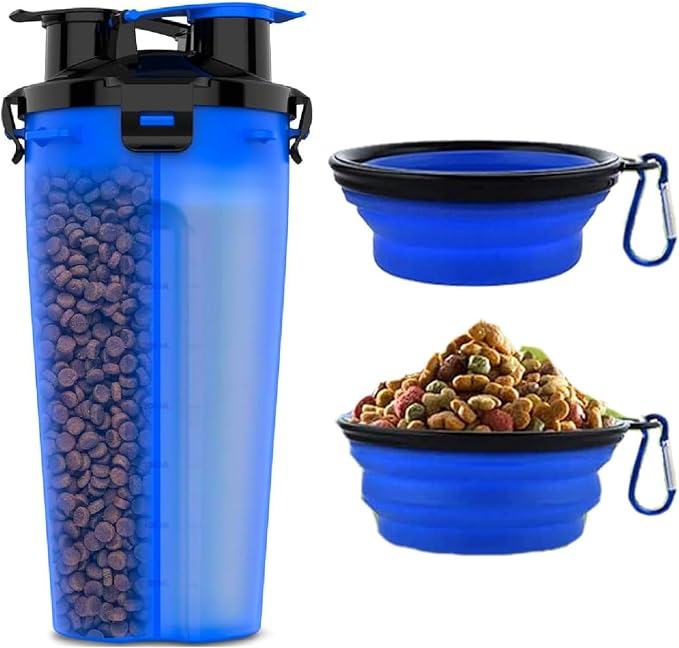 Dog Travel Water Bottle W/Collapsible Bowls by TRAVELINGTOTS