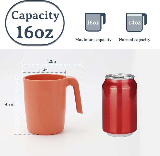 Wrova 16oz Wheat Straw Cups - Image 2