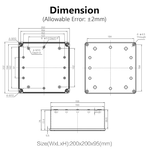 LeMotech Junction Box IP67 Waterproof Dustproof ABS Plastic Project Box - Image 6