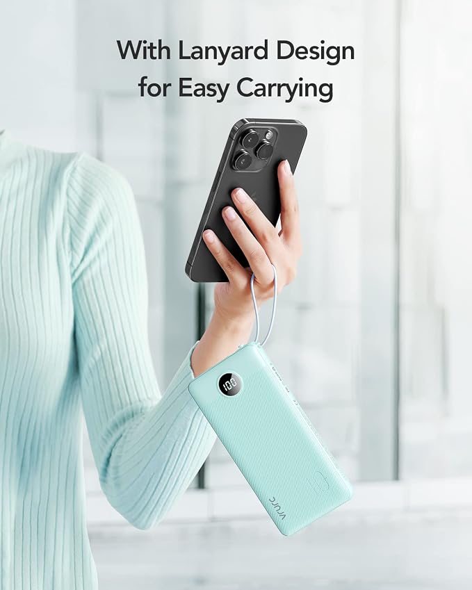 VRURC Portable Charger for iPhone, Compact Travel Power Bank 10000mAh, USB C - Image 7