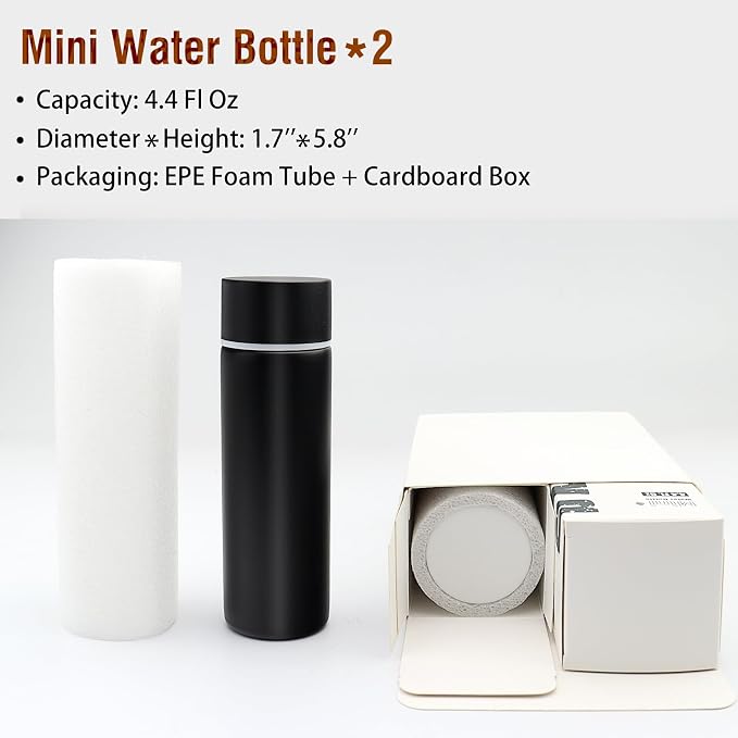 Cute Small Water Bottle, 4.4 Fl. Oz, Mini Slim Flask - Image 9