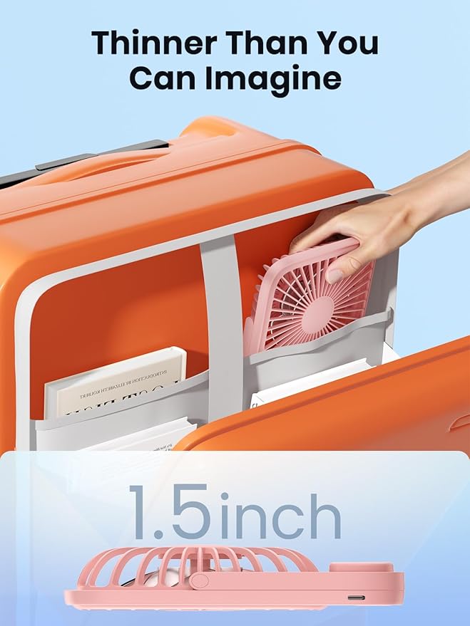 TOPK 2 Pack 5000mAh Portable Desk Fan, Ultra-Thin Rechargeable Battery Operated - Image 5