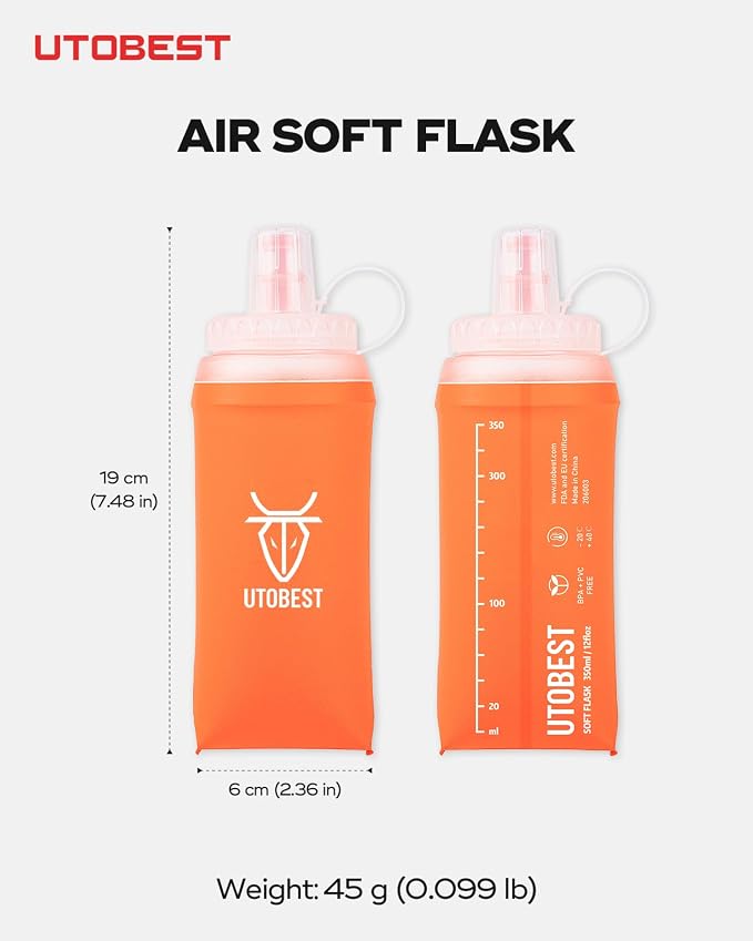 UTOBEST 2 Pack Soft Flask Running Water Bottle Collapsible Water Bottle - Image 5