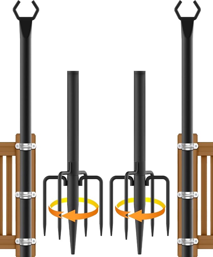 NUERPO 2 Pack String Light Poles, Metal Poles by NUERPO