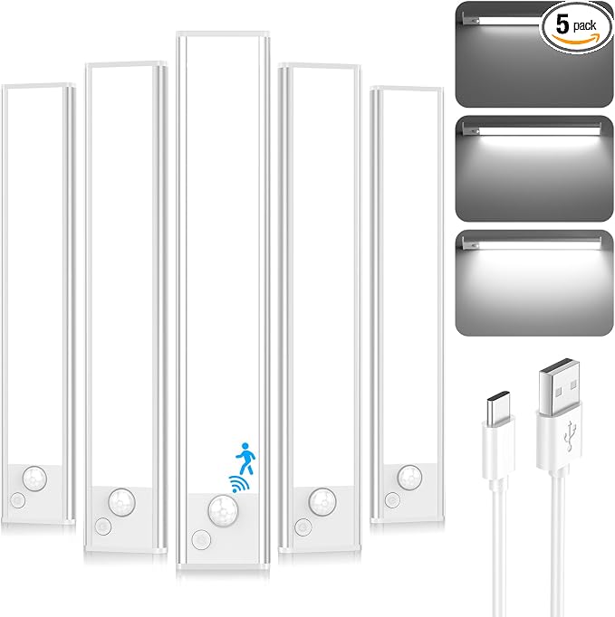 Under Cabinet Lights, LED Rechargeable Battery Operated Motion Sensor Lights by Brightever