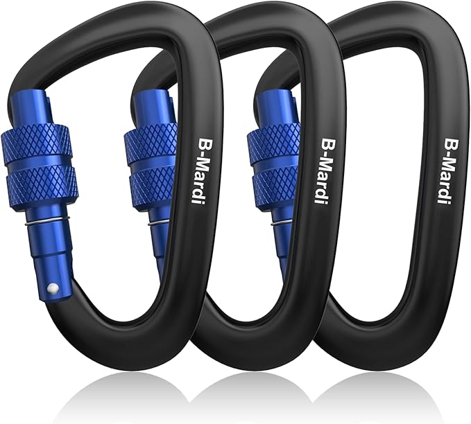 B-Mardi Carabiner Clips Heavy Duty 12kN-Lightweight Locking Carabiners by B-Mardi