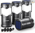 Lichamp 4-Pack Solar Camping Lantern, USB Rechargeable LED Lanterns Battery by Lichamp