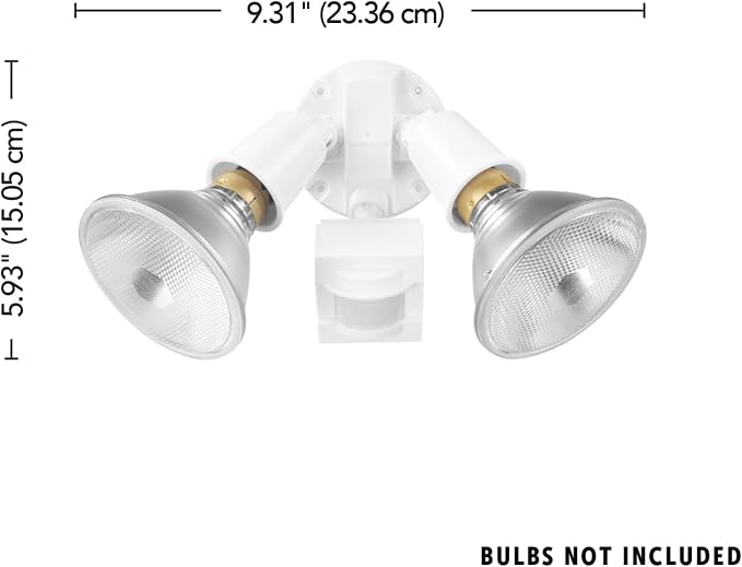 Globe Electric 17000269 110-Degree 240 W Twin Head White Hardwired Motion - Image 3