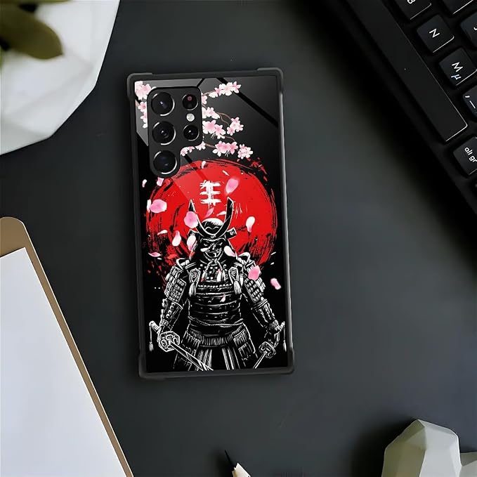 for Samsung Galaxy S22 Ultra Case, Sakura Japanese Samurai Pattern Graphic - Image 2