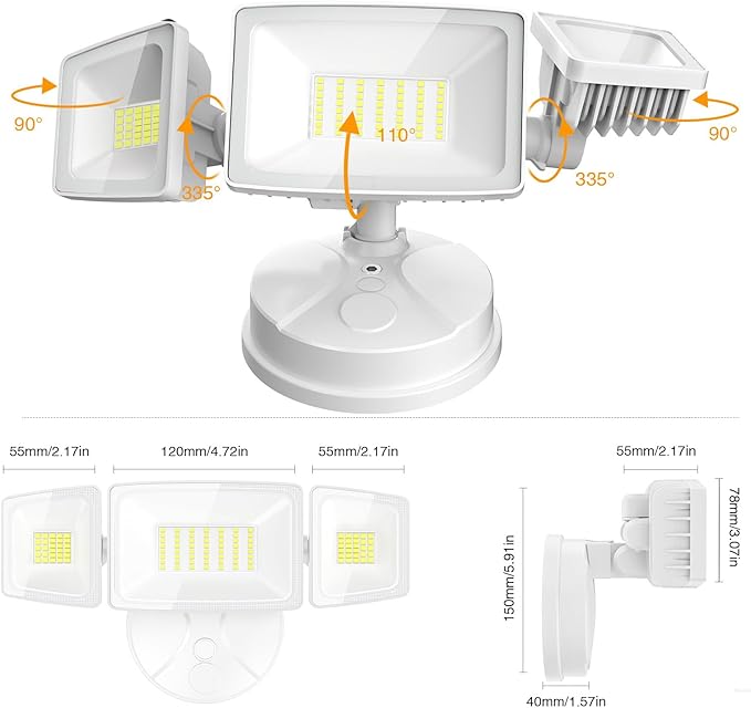 Onforu 4 Packs 75W Flood Lights Outdoor, 7000LM Brightness Security Lights - Image 8