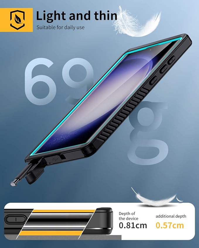 Lanhiem for Samsung Galaxy S23 Ultra Case, IP68 Waterproof Dustproof Case - Image 5