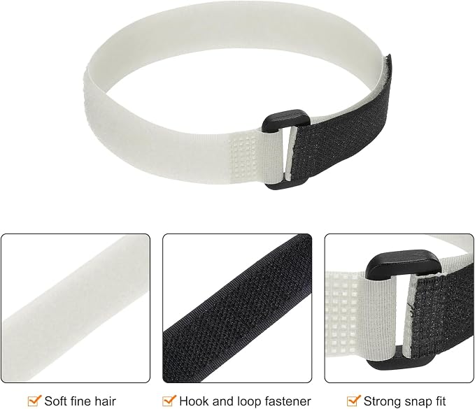 MECCANIXITY 5Pcs Reusable Battery Tie Down Straps, 0.8x16" Grey Nylon - Image 3
