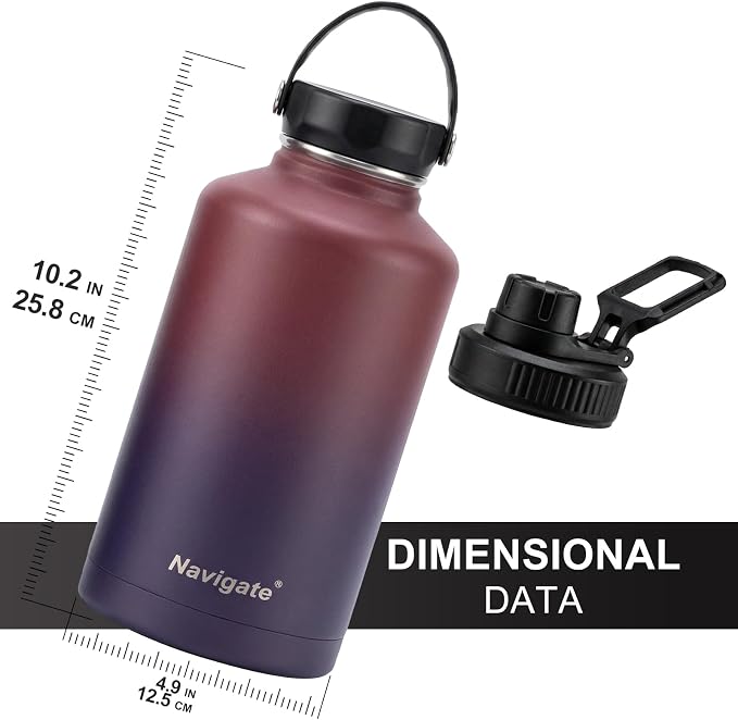 Navigate 64 oz Insulated Stainless Steel Sports Water Bottle - Image 3