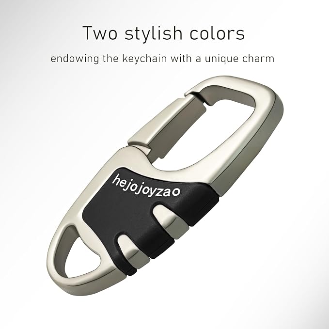 Keychain with Carabiner Clip, 4 Heavy Duty Key Rings and D Ring - Image 8