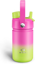 Kids Insulated Water Bottle - 12oz Stainless Steel Water Bottle with Dual Spouts by ENCOOL