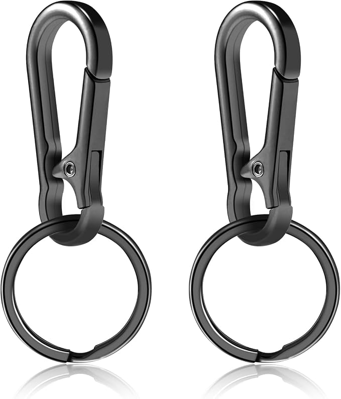 2pcs Metal Keychain Rings, Sturdy Key Chain Ring Carabiner Clip, Key Holder by ManTangSun