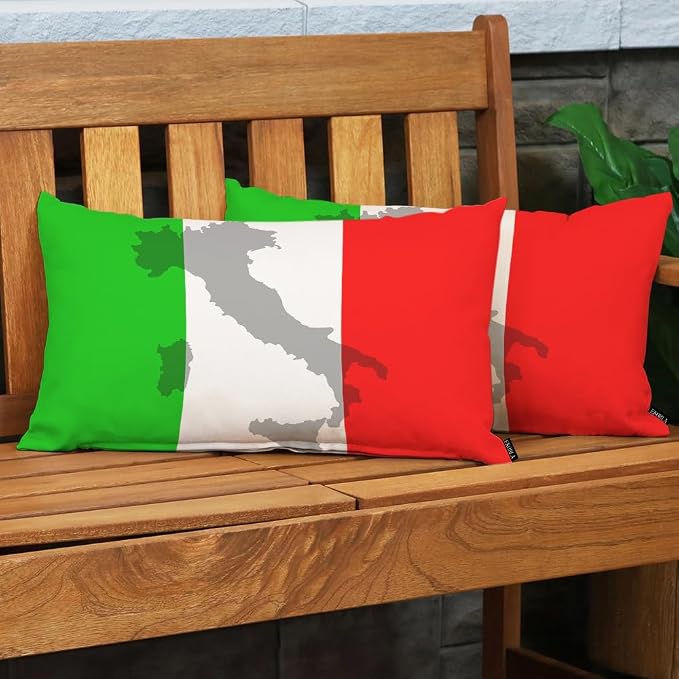 EKOBLA Decorative Cushion Cover Italian Flag Europe Country Red Green White - Image 3
