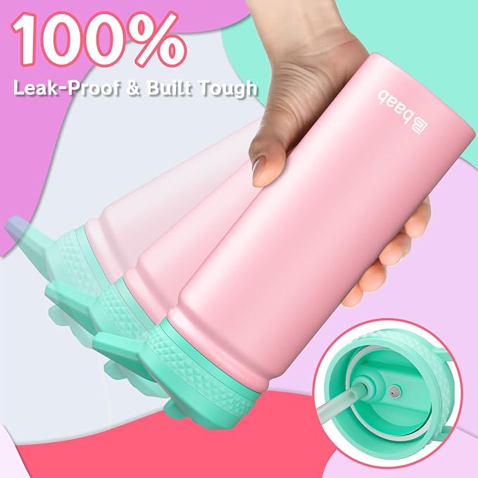 baab 20oz Kids Water Bottle, Insulated Water Bottle - Image 4