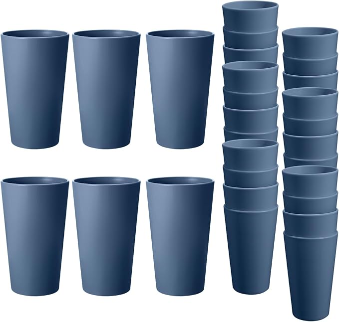 HEYCOME 24 Pcs Unbreakable Plastic Cups Set, 20 oz Reusable Plastic Cups by StayHealthyStayHappy