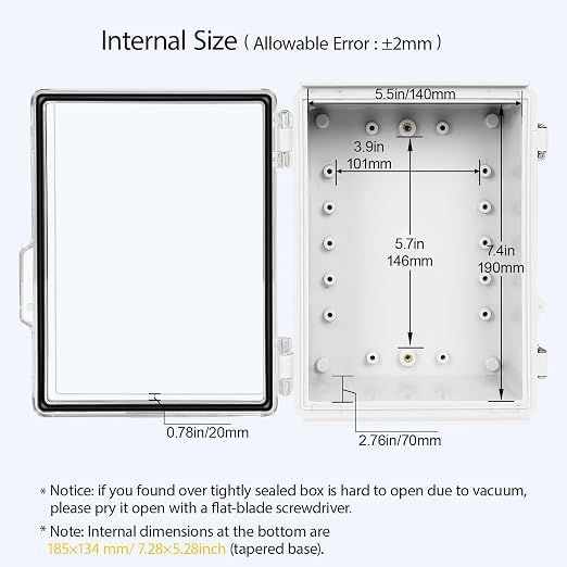 LeMotech Electrical Box, IP67 Waterproof Hinged Clear Cover Stainless Steel - Image 5
