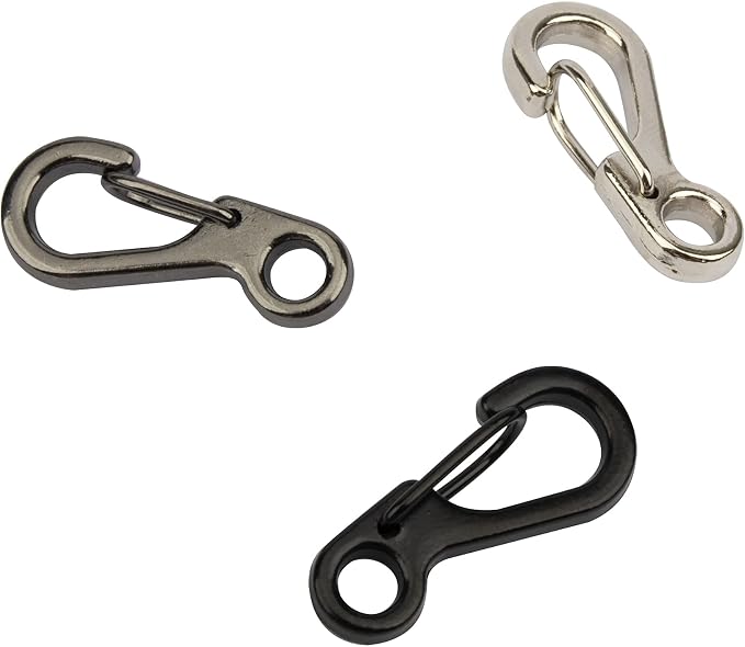 SWATOM Small Mini Carabiner Clip Tiny Spring Snap Hook Keychains Micro - Image 7
