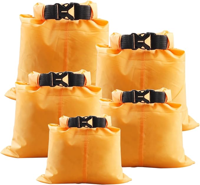 Pimoys 5 Pack Waterproof Dry Sacks, Lightweight Outdoor Dry Bags Ultimate Dry by PimoysLivingNecessities