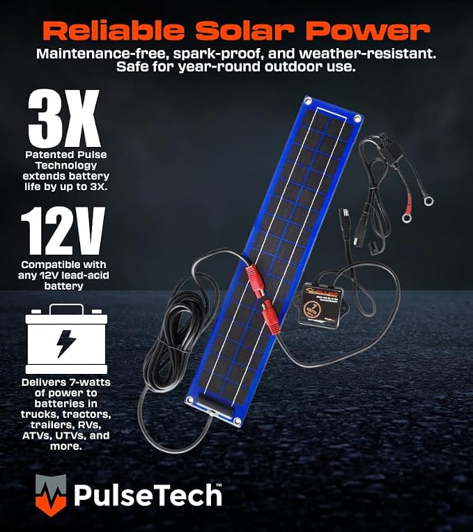 PulseTech SolarPulse SP-7 Slim Design Solar Battery Charger Maintainer - Image 3