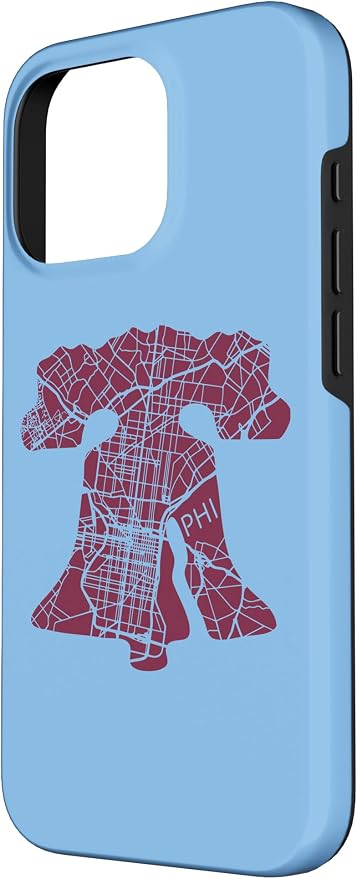Philadelphia Street Map Liberty Bell Vintage Maroon Philly Case - Image 2