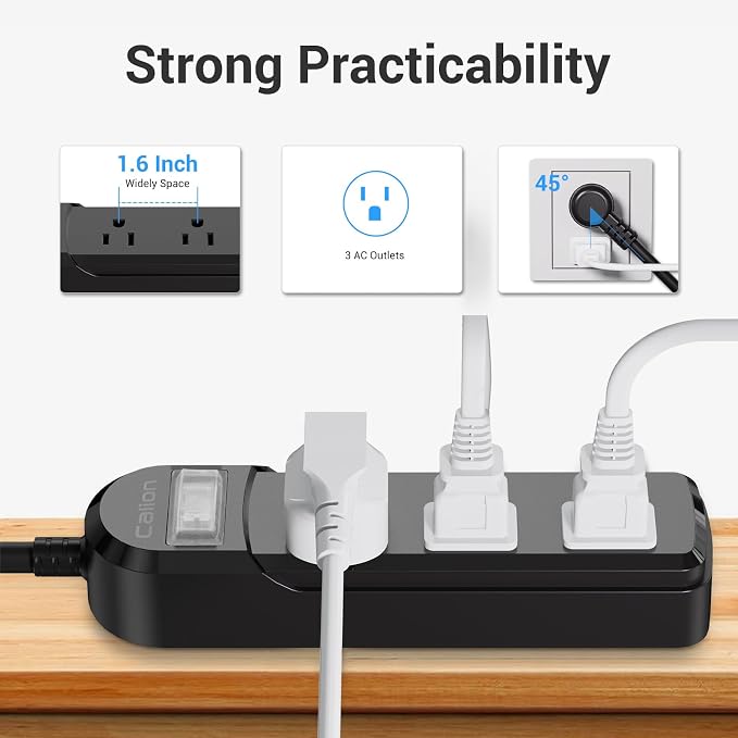 IPX6 Outdoor Power Strip Weatherproof, 15 FT SJT16Awg Extension Cord 3 Wide - Image 5