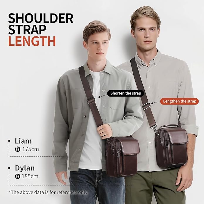 Augus Leather Small Messenger Bag - Image 4