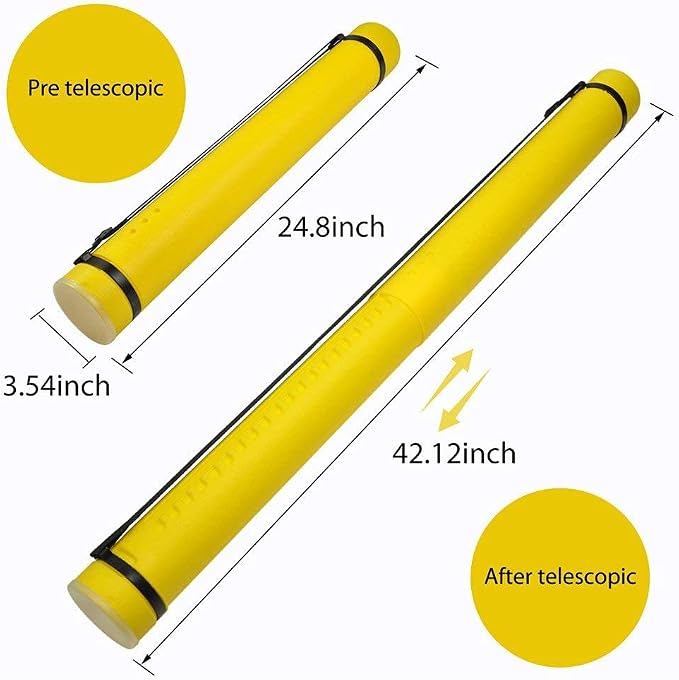 DEWEL Document Tube, Plastic Expanding Poster/Art/Document Storage Tube 24.5 to - Image 3